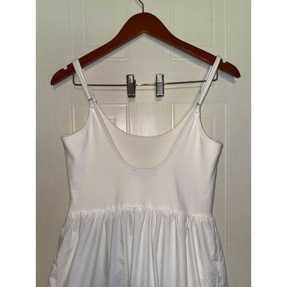 NWT Lovable Cutie White Sleeveless Tiered Midi Dress With Pockets SZ Large - Picture 13 of 15